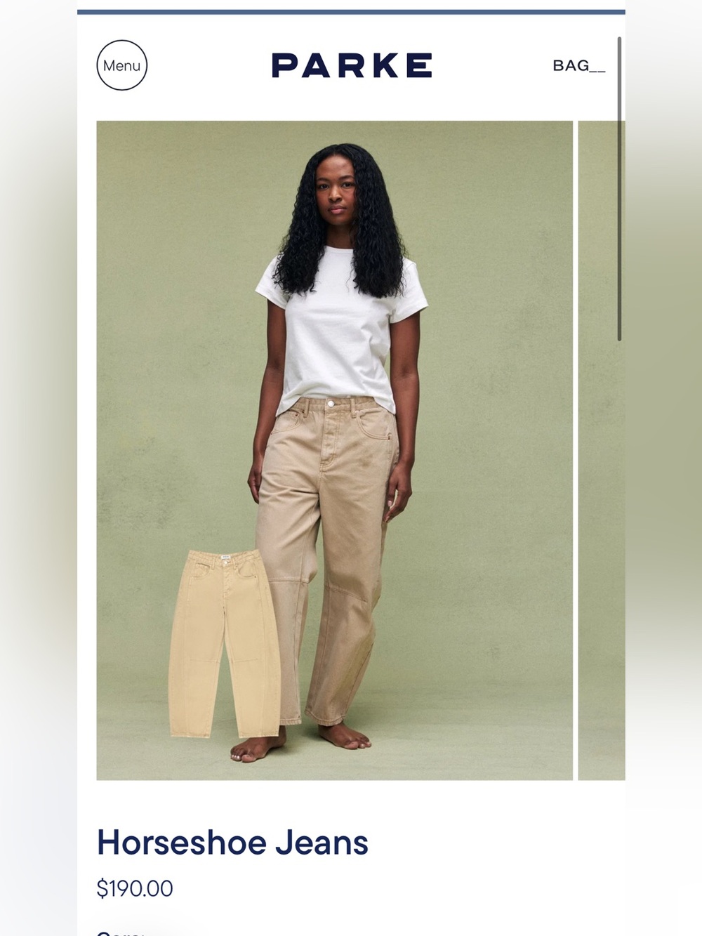 Parke camel horseshoe jeans